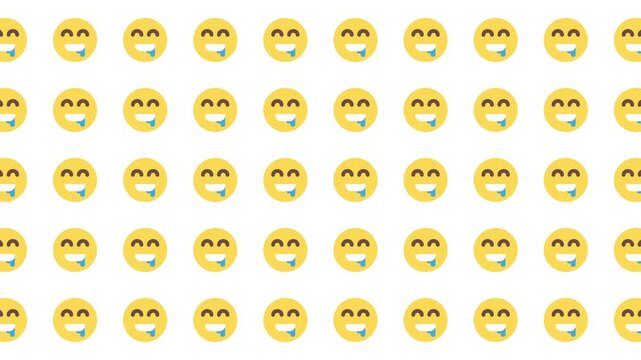 Pattern of drooling face emojis on a white background suitable for social media posts, greeting cards, and playful graphic designs.