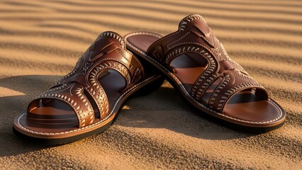 Gulf Traditional Winter Footwear Close-Up (Naal Sandals)
