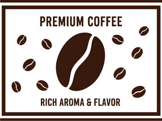 Premium Coffee Bean Design for Rich Aroma and Flavor A Graphic Illustration