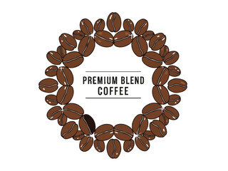 Premium Coffee Blend Aromatic Circle of Roasted Beans for Your Morning Brew