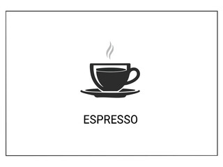 Stylized Espresso Cup Icon Simple Vector Design for Cafe Menus and Coffee Shops