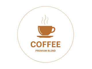 Elegant Coffee Logo with Steaming Cup for a Premium Blend