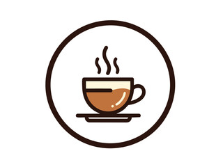 Invigorating Coffee Cup Icon Minimalist Design for Cafe & Beverage Concepts
