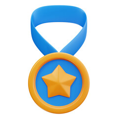 3D Round Hanging Star Medal Icon