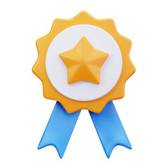 3D Star Award Badge Ribbon Icon