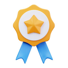 3D Award Badge Ribbon Star Icon
