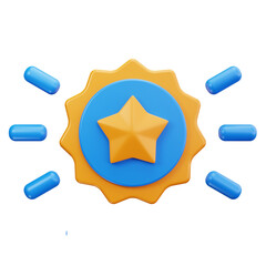 3D Shining Star Badge Award Icon