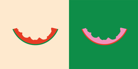Illustration watermelon bite unique