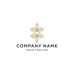 Elegant Gold Floral Logo Design for Company Branding and Identity.