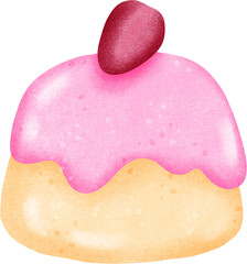 Cute Pink Strawberry Pudding Dessert