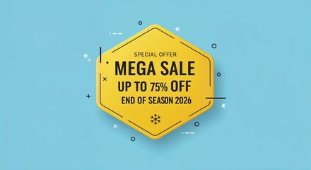 Mega Sale Special Offer: A bold, eye-catching announcement for a mega sale, promising significant discounts on products or services. The design is simple.
