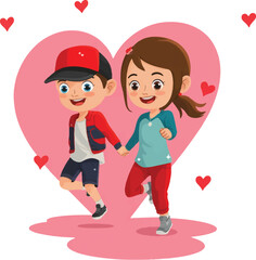 boy and girl with heart