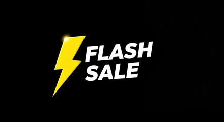 Flash Sale: A Dynamic Announcement: A bold announcement for a flash sale, featuring a vibrant lightning bolt and striking typography.