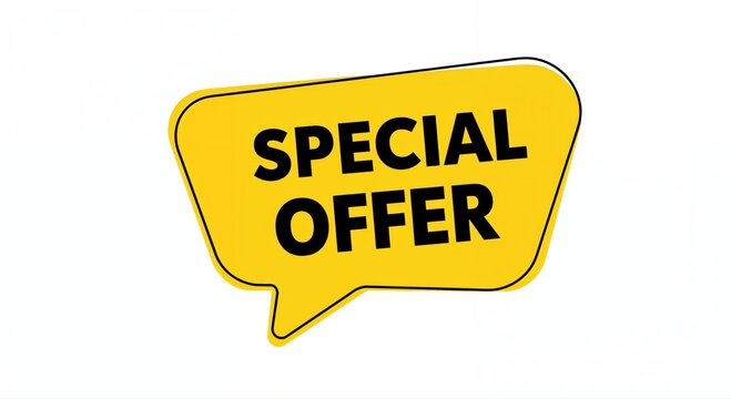 Special Offer Announcement: A bold, eye-catching yellow speech bubble boldly declares a SPECIAL OFFER, designed to immediately draw the eye of potential clients.