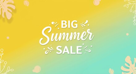 Summer Sale Extravaganza: Vibrant banner announcing a Big Summer Sale, beckoning shoppers with colorful hues and tropical flair, a visual treat for the season.
