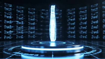 A futuristic digital representation of a data server, showcasing advanced technology and information storage. - Powered by Adobe