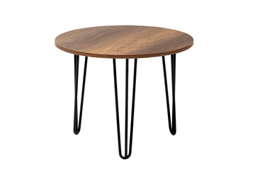Table side table table top view modern table round table cafe brown wooden table metal legs beautiful new deign luxury white background editable poster adverticement 3d model editable post