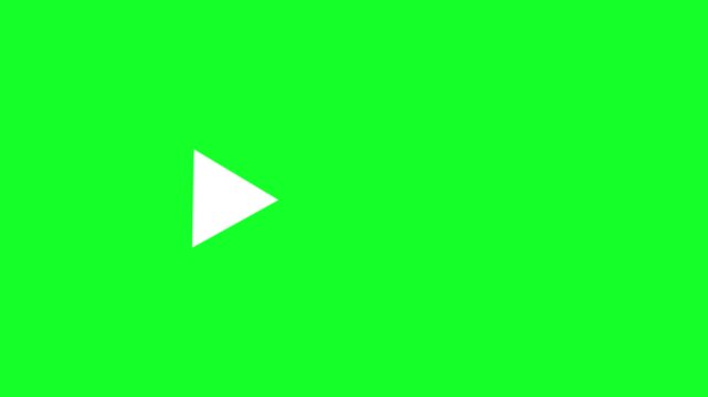 White arrow loop animation on green screen, chroma key isolated pointer motion graphic, minimal clean arrow symbol for overlays, transitions, UI design, high-resolution 4K animation
