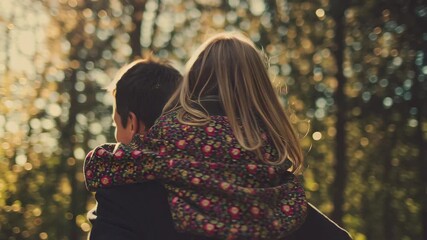 Father and Daughter Bonding in Nature - A Heartwarming Moment.