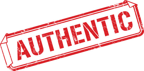 Authentic stamp red and white grunge style