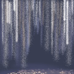 イルミネーションぼかし背景/ネイビーブルー/ブラック