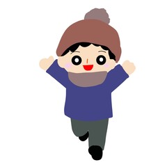 嬉しそうに走る子供