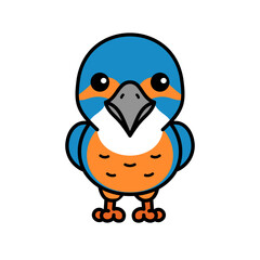 Cartoon Illustration of a Kingfisher Bird