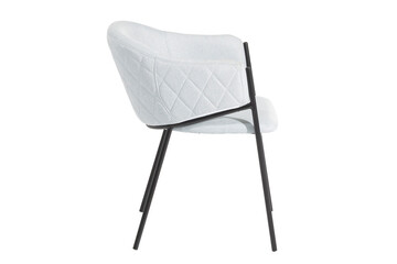 Chair side view dinning chair black legs white modern chair luxury design white background metal legs comfortable fabric chair