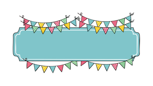 Colorful Decorative Banner with Triangle Pennants for Celebrations