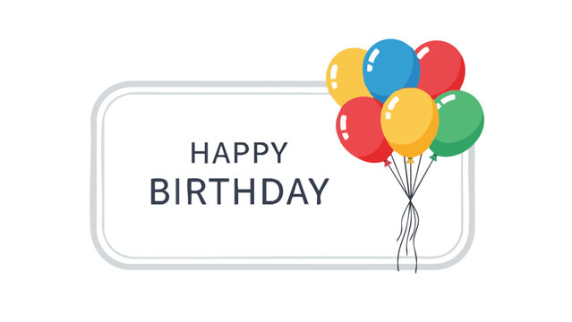 Happy Birthday greeting card with colorful balloons for party celebration background