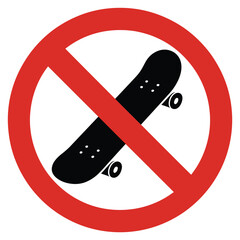 No skateboarding sign prohibiting skateboard activity © MDANTOR