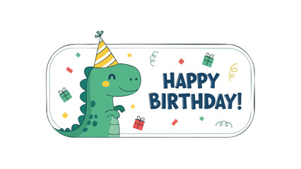 Festive Dinosaur Birthday A Colorful Celebration Banner