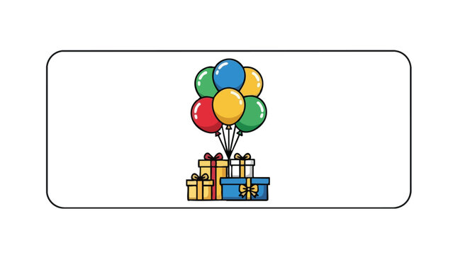 Colorful Balloons and Gifts Illustration for Celebrations and Joyful Moments