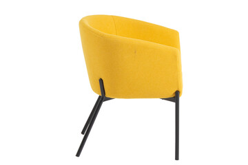  Chair side view for Home Office Use Contemporary Study yellow Chair with Breathable Perforated Design Adjustable Task Chair with Padded Seat and Arm Support white background