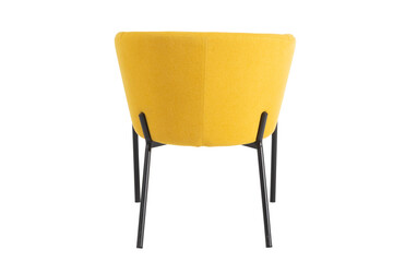 Chair back view for Home Office Use Contemporary Study yellow Chair with Breathable Perforated Design Adjustable Task Chair with Padded Seat and Arm Support white background