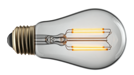Modern led filament light bulb illuminating, combining vintage edison style with energy-efficient technology