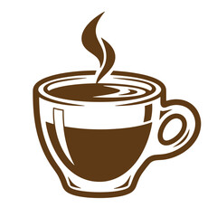 Steaming coffee cup in brown tones vector illustration perfect for vintage sketch designs