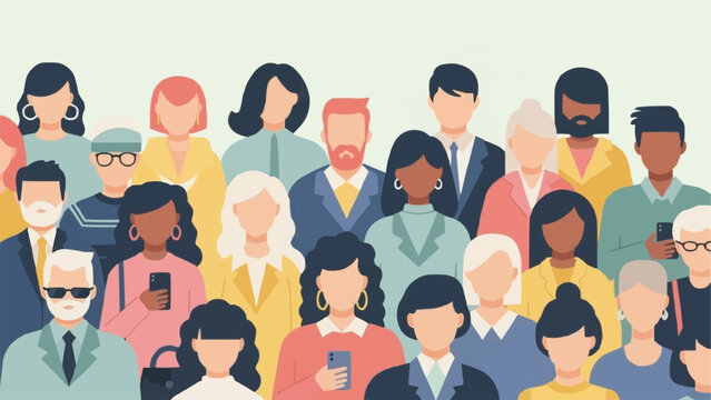 Diverse Group of People Illustration.