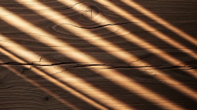 Sunlight casting diagonal shadows on weathered wooden planks