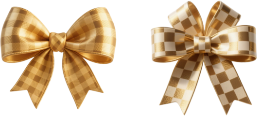 リボン　チェック柄　模様　柄　装飾