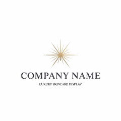 Elegant Starburst Logo for Luxury Skincare Brand Company Name.