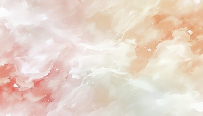Fototapeta premium ピーチとバニラの淡い水彩ふんわり背景素材