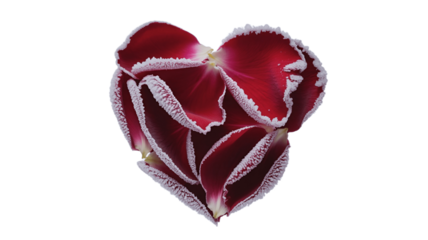 A beautiful heart made of vibrant red rose petals.