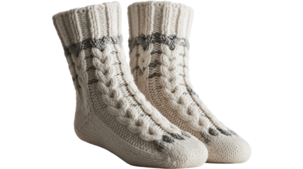 A pair of cozy and warm woolen socks.