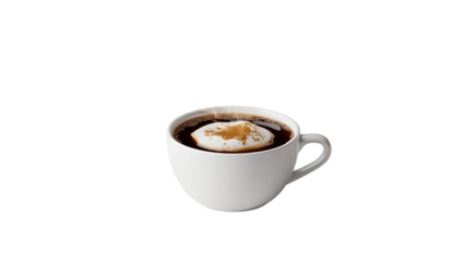 A delightful cup of coffee with a dollop of whipped cream, inviting you to savor its warmth and flavor.