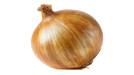 Whole yellow onion, a fresh raw cooking ingredient, showing healthy produce for culinary use with transparent background