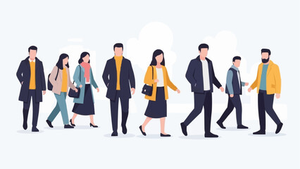 Diverse group of people walking together in a casual setting.