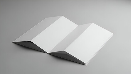 Clean design showcasing a blank zigzag folded brochure on a soft gray backdrop
