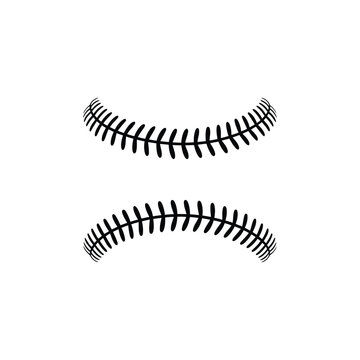 Vector illustration of baseball laces on white background
