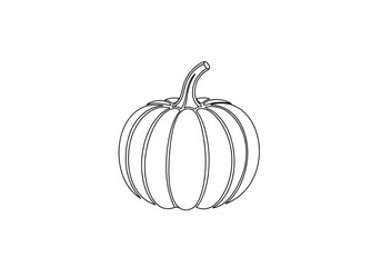 Outline of a Fresh, Ripe Pumpkin Ready for Harvest